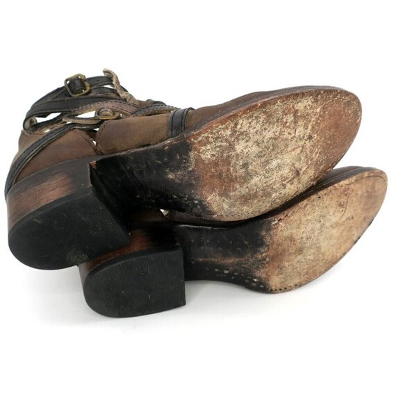 Freebird By Steven Stair Strappy Brown Ankle Leather Boots Women's 6M - Picture 5 of 6